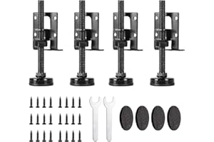 Ohiyoo 4 Pack Heavy Duty Adjustable Leveling Feet - Furniture Levelers for Workbench, Table, Cabinet, Wardrobe