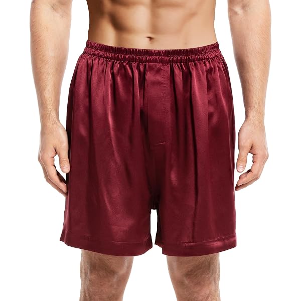 Lavenderi Pantalones Cortos Tipo Bóxer De Satén De Seda Para Hombre
