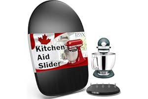 Ibyx Bamboo Sliding Tray for 4.5 Qt Kitchenaid Mixer - Effortless Kitchen Aid Mixer Slider Mat for Countertop with Wheels - Strong, Sturdy & Non-Slip Appliance Slider Board (Black)