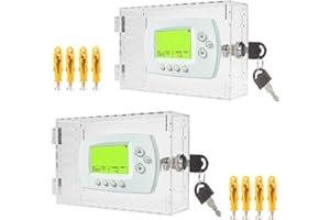GYFVBH 2PCS Thermostat Cover Thermostat Lock Box Thermostat Lock Box with Key Large Thermostat Cover with Lock Universal Thermostat Guard for Thermostats on Wall Fits Thermostat7''*4.72''*2.2'' or Smaller