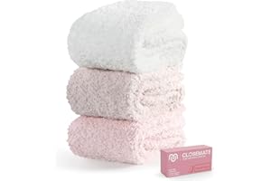 CLOSEMATE Chaussettes pelucheuses chaudes et confortables pour femme - Corail doux