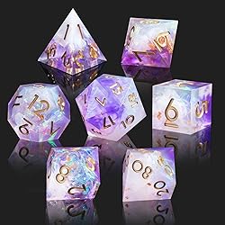 Cttasty DND Dice Set Resin Sharp Edge Dice Set