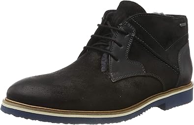 mens black leather desert boots uk