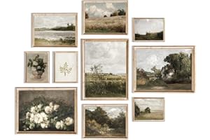 uniro Vintage Wall Art Decor Prints Farmhouse Wall Decor Vintage French Country Canvas Wall Art Prints Nature Landscape Flower Botanical Painting Poster Rustic Cottagecore Decor Retro Aesthetic