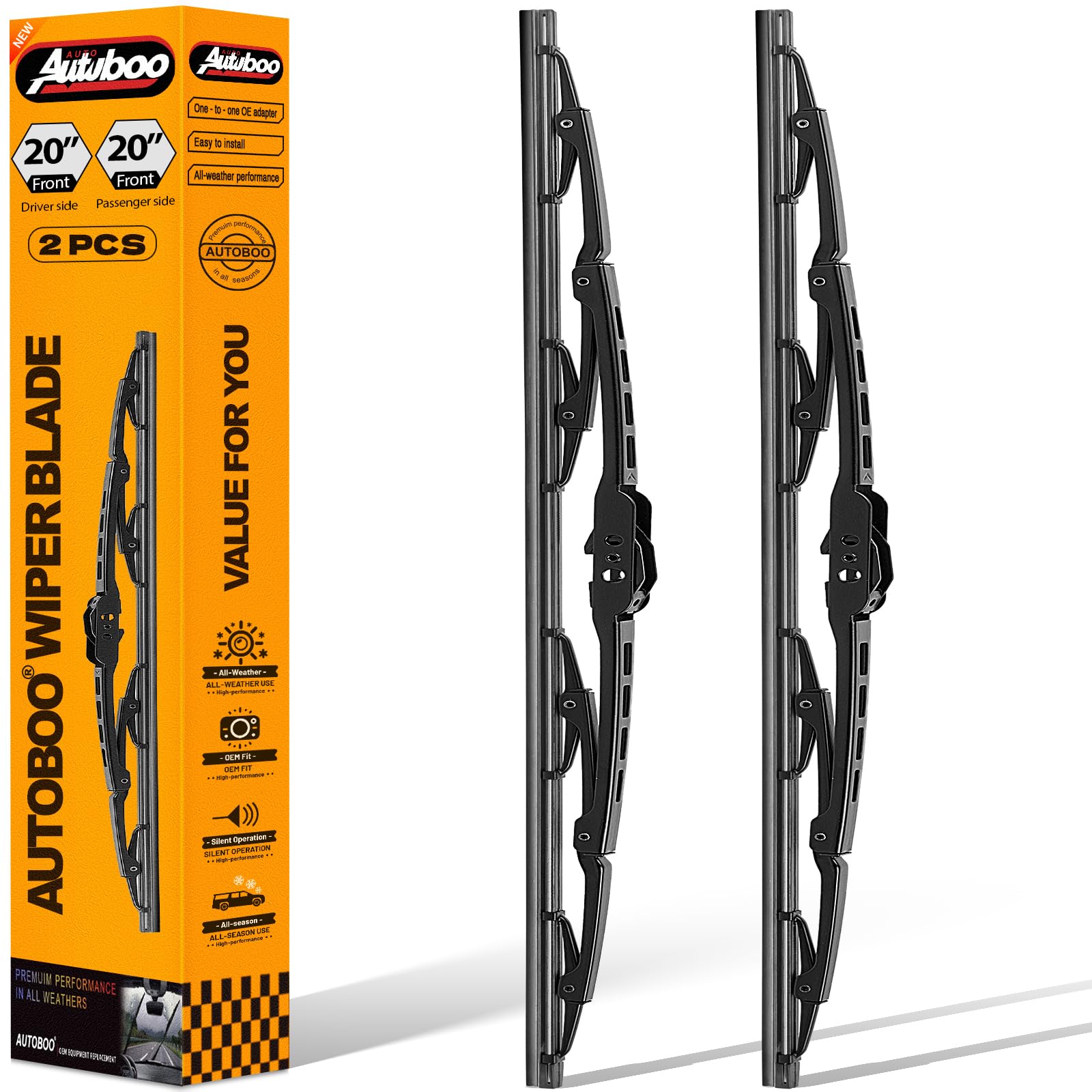 AUTOBOO Windshield Wiper Blade Replacement for Ford E150 E250 E350