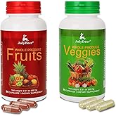Fruit and Veggies Supplement Ingredients Natural – 2 Bottles 180 Total Vegetarian Capsules | Balance of Natural 16+18 Whole Fruits & Veggies Blend | Fresh Superfood Formula with Vitamins and Minerals