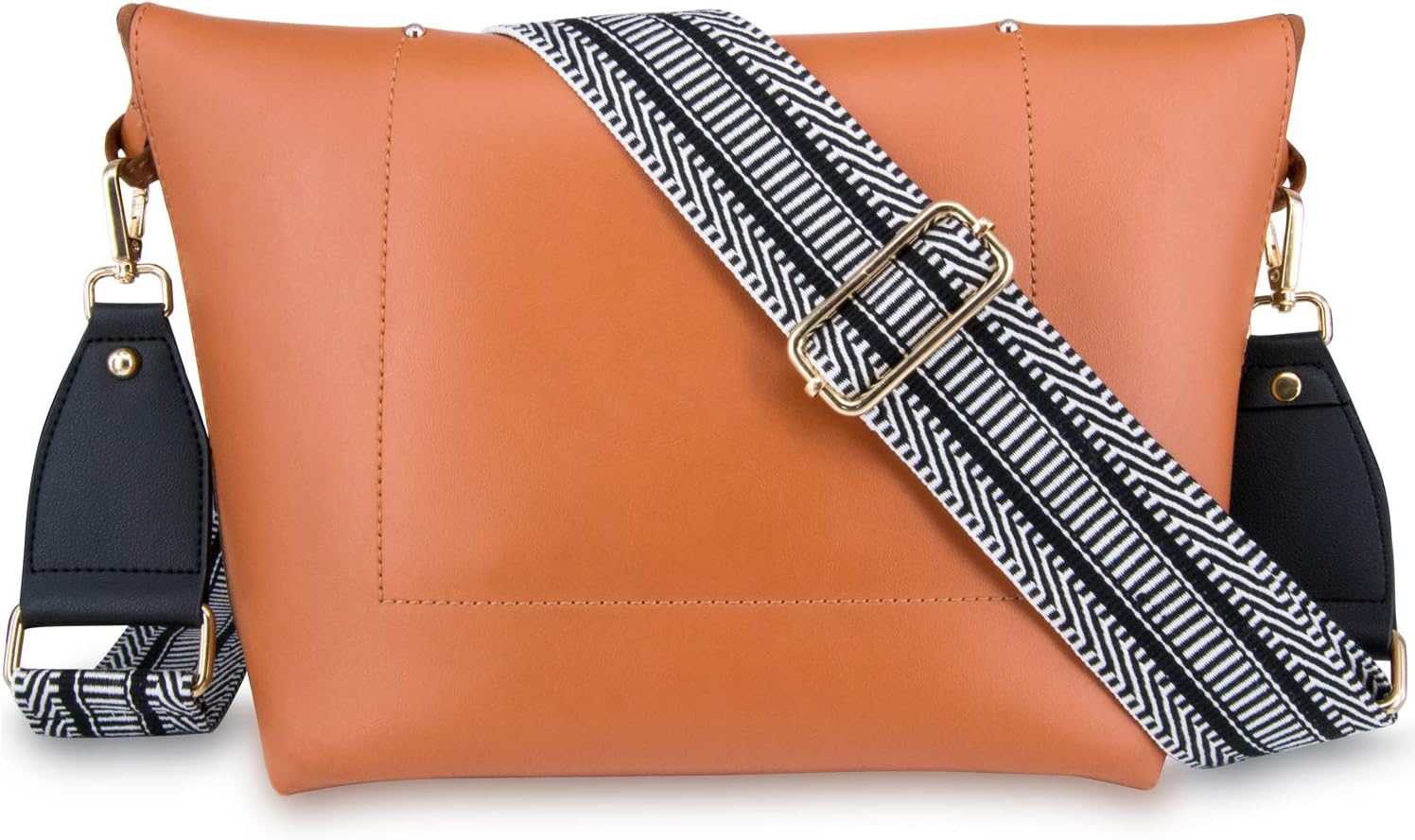 Wolven Adjustable Purse Strap Replacement Crossbody Shoulder Strap For Handbag Laptop Bag Etc (White Black Stripe)