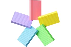 YIZUUN 250 Count Colored Index Cards 3x5, 180gsm Heavy Weight Flash Cards, Ruled Index Cards, 5 Color (50 Sheets Each), Portable Note Taking for Students, Teachers, Study Note Cards for Office Home School