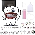 SIRAHOSI DIY Tooth Gems 100 Pieces Fashionable Crystal DIY Teeth Jewelry Starter Kit Sweet Smile Gems Tooth Ornaments Butterfly, Heart, Cat Paw, Vampire and Luminous