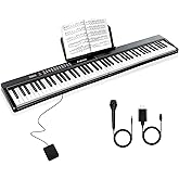 VEIYOUMO 88 Key SEMI-Weighted Keyboard Piano For Beginners w/MIDI, Bluetooth, 1000 Tones/Rhythms, 150 Demos, Sustain Pedal, Metronome, Sync, Chord, Dual Key, Key Drum, Teaching Mode, Corded Electric