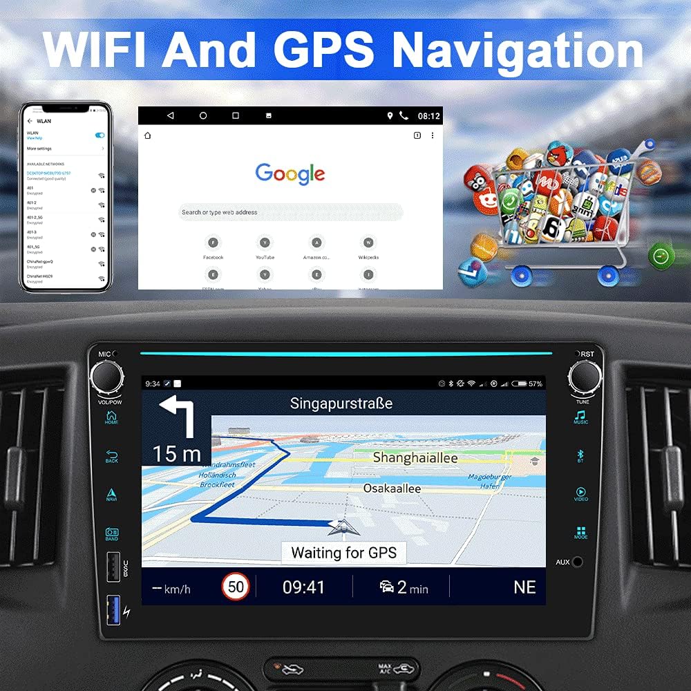 Car Electronics Accessories 2g 32g Ahd Backup Camera Hikity 8 Inch Touchscreen Double Din Head Unit With Gps Navigation Wifi Bluetooth Fm Mirror Link Android Car Stereo With Carplay Android