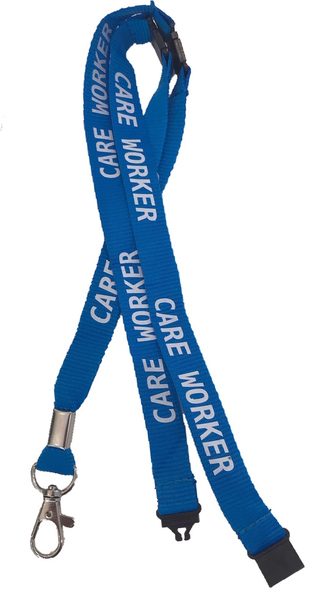 15mm Blue Care Worker Neck Lanyard with 3 Point Safety Breakaway