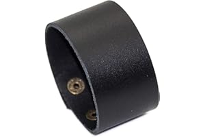 Pitmmord Punk Rock Wide Faux Leather Wristband Retro Adjustable Snap Bracelet Arm Band Cuff Bracelet