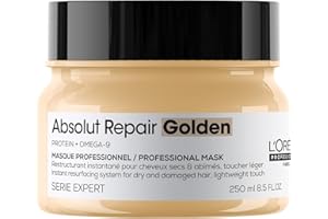 L'Oreal Professionnel Absolut Repair Golden Mask | For Fine, Dry, and Damaged Hair | Repairs Hair and Provides Shine | With O