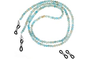 Molain Stylish Eyeglass Chain, Healing Crystal Chains Beaded Sunglass Chain Women Eyewear Retainer Chain Around Neck Wear