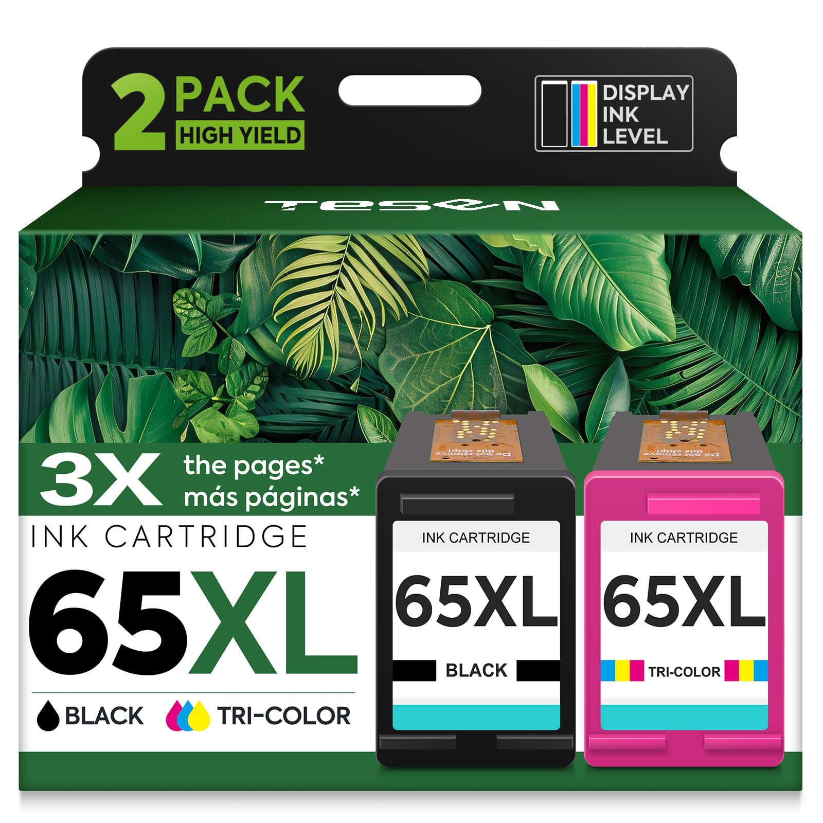 Photo 1 of 65XL Ink Cartridges High-Yield Replacement for HP Ink 65 XL HP65 HP 65 Ink Cartridges Black Color Combo Pack use with HP Envy 5055 5000 5052 Deskjet 3755 3700 3752 2600 2622 2652 Printers (2-Pack)