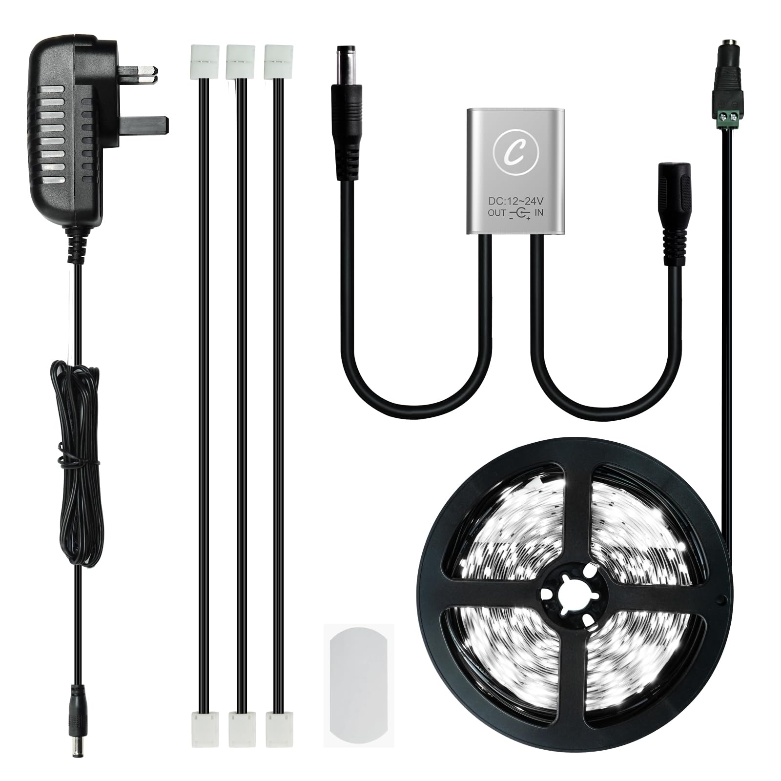 Sensky Under Cabinet Lighting 19.7FT/6M Cool White Flexible LED Strip Lights Kit with Cabinet Sensor Switch for Closet Wardrobe Gun Safe
