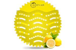 ADEVAR Urinal Screens Deodorizer,10 Packs Urinal Cakes | Urinal Mats Scented Anti Splash Bulk Lemon Scented Urinal Deodorizer For Toilet, Bathroom, Restaurants, Offices, Schools,Etc.(Yellow Lemon)