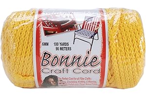 PEPPERELL CRAFTS Pepperell Bonnie Macrame Craft Cord 6mmX100yd - Sunshine Yellow