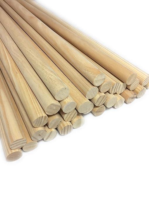 Mendi 30 Wooden Sticks 60 cm x 20 mm
