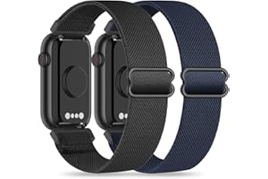 HQzon 2 Pack Stretchy 16mm Nylon Bands Compatible with FITVII HM08/MorePro HM08/Amzhero-Runfit D26/KALINCO Slim Fitness Tracker