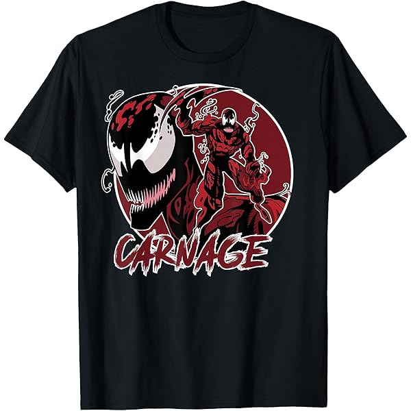 Amazon.com: Marvel Carnage Portrait Logo T-Shirt : Clothing