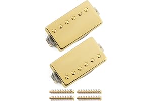 FLEOR Alnico5 Guitar Humbucker Pickup Set Golden Bridge & Neck Pickups Compatible with LP style Guitar Part