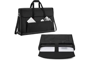 Trunab Monitor Carrying Case 24-27 Inch Padded Travel Bag Hold Up to 2 LCD Screens/TVs, Not Compatible with iMac, with Accessories Pocket, Shoulder Strap, PU Bottom, Black