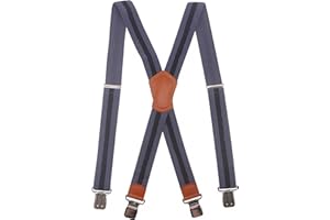 CEDRAINY Suspenders for Men X Back Adjustable Heavy Duty Clip With 1.6 Inchs Wide Elastic Braces Snaps