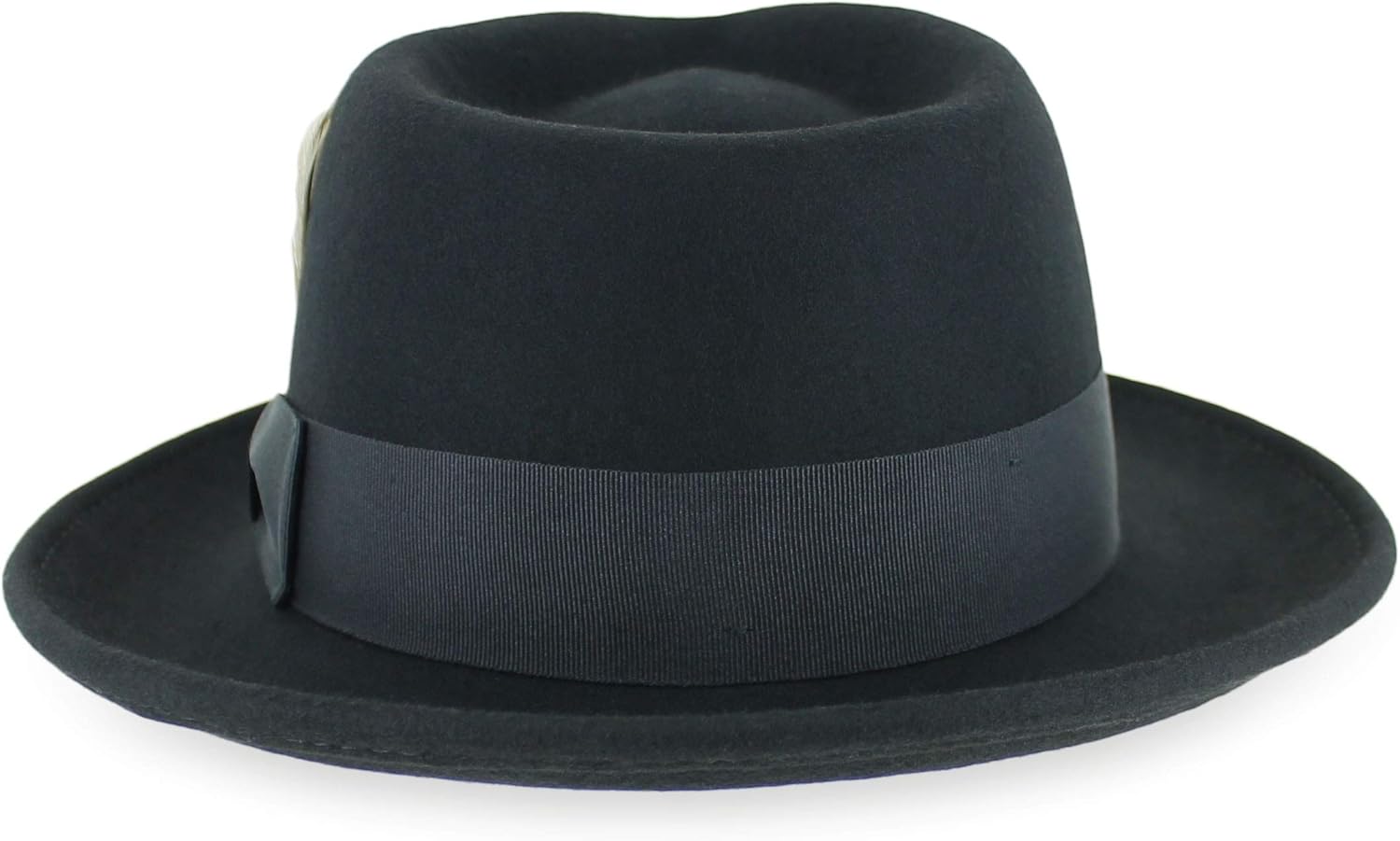Belfry Gangster 100% Wool Stain Resistant Crushable Dress Fedora in Black Grey Navy Brown Pecan at  Men’s Clothing store