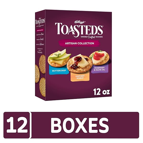 TOASTEDS CRACKERS, CRACKER COLLECTION, LUNCH SNACKS, VARIETY PACK, 12OZ BOX (1 BOX)