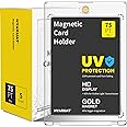 HYARUAT 75pt Magnetic Card Holder - 5 Pack One Touch Card Holders for Trading Cards, Clear White