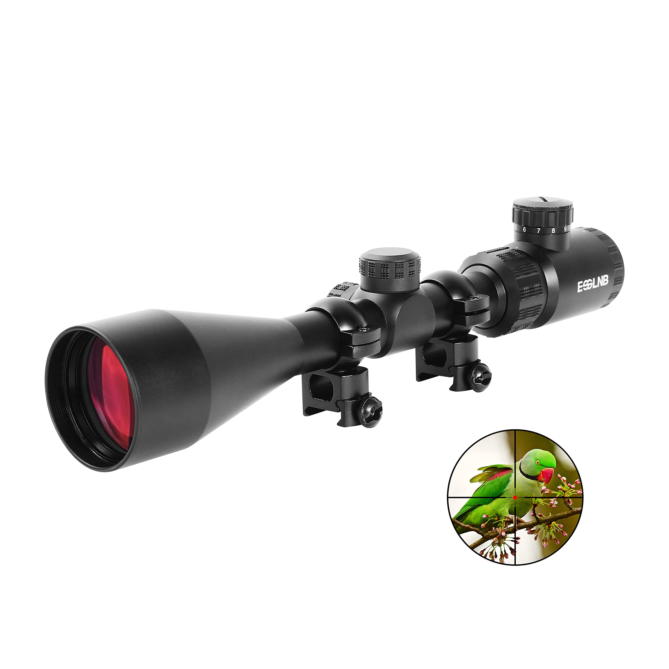 ESSLNB Air Rifle Scope 3-9x50mm Airsoft Scope Red Dot Sight Fully Multi-coated Lens with Lens Covers Waterproof 20mm/22mm Weaver/Picatinny Rail Mount For Hunting