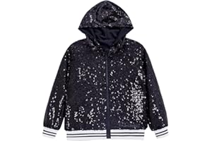 CHENBAO Girls Sequin Jackets Kids Boys Bomber Jacket Zip Up Coat Sparkle Outwear Birthday Clothes