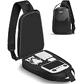 PEKREWS Mini 4 Pro Case, Mini 3/4 Pro Waterproof Hard Carrying Case, Portable Travel Drone Sling Backpack, Crossbody Bag for DJI RC 2/RC/N3/N2/N1 Controller, DJI Fly More Combo and Drone Accessories