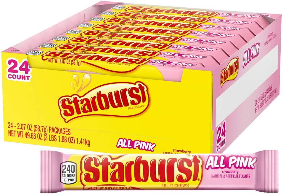 STARBURST All Pink Limited Edition Singles Size Fruit Chew Candy 2.07