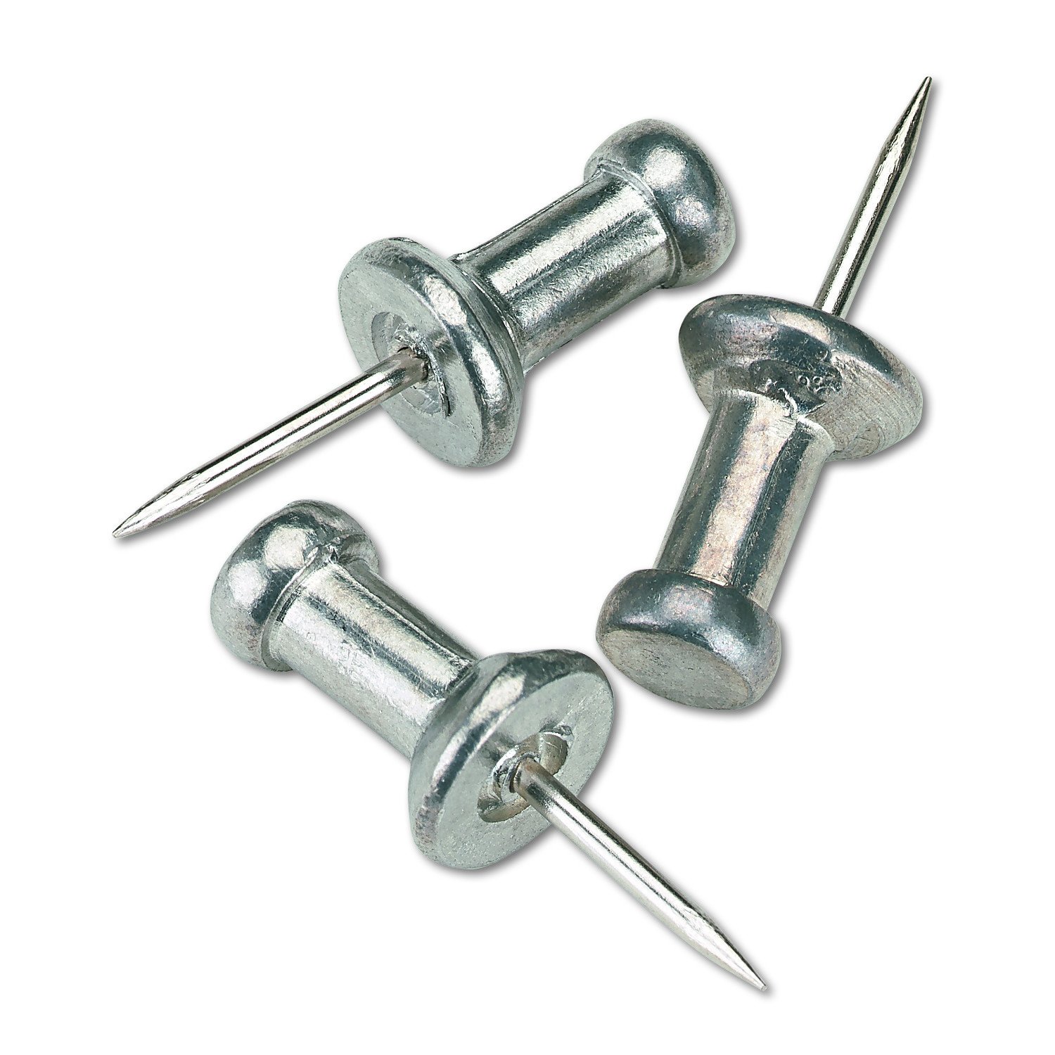 Photo 1 of Advantus Aluminum Head Push Pins, Steel 3/8-Inch Point, Silver, 100 per Box (CPAL3)