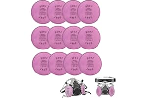 12pcs 2097 Filters for Respirator, Particulate Filter Cotton for P100 Filter Holders Filter Retainer Replacement for 6000 620