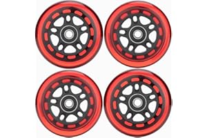 HeyZomm Inline Skate Wheels Outdoor & Indoor Inline Skate Replacement Wheels 85a Roller Hockey Wheels w/Bearings ABEC-9 & Floating Spacers, 64mm 70mm 72mm 76mm 80mm 84mm 90mm Dia, 4-Pack