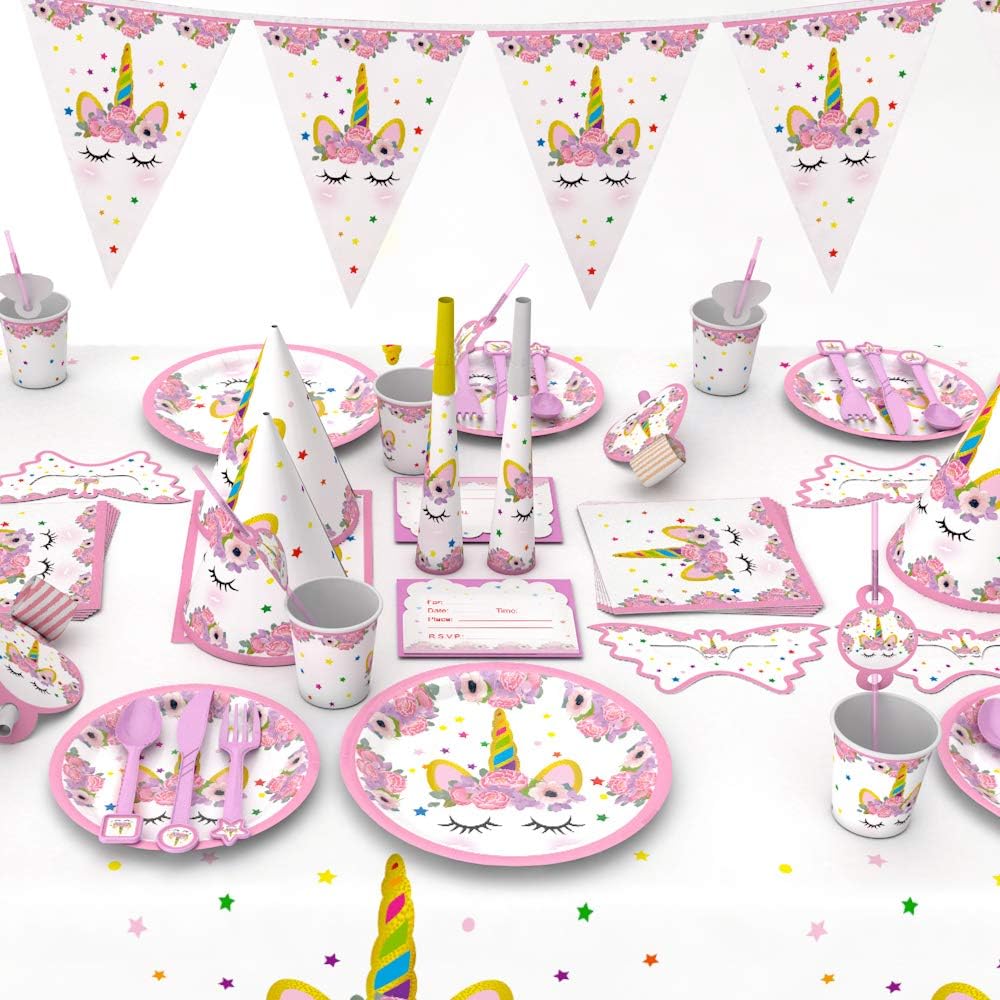 Ultimate Unicorn Party Supplies and Plates for Birthday Party | Best Value 90 Decorations Set That Give to Make a Long Lasting Magical Memorable Party (Unicorn)