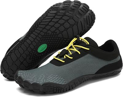 Mujer Barefoot Hombre Zapatillas Minimalistas Ligera Calzado Barefoot Cómodas Zapatos de Trail Running para Zero Drop Soles Paynes Gris,Gr.38