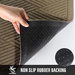 HIYARD Durable Front Door Mat, Absorbent Muddy Dirt