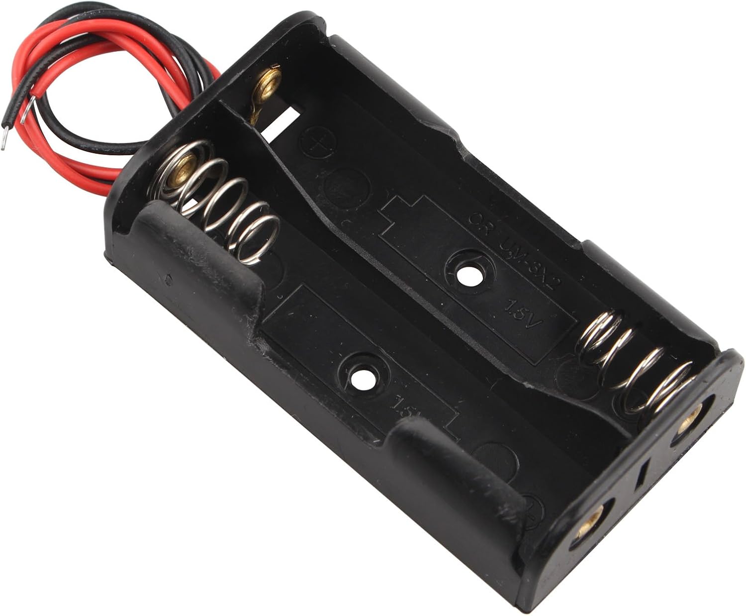 HALJIA 5PCS Plastic Battery Storage Case Box Holder For 2 X AA 2xAA 3V with wire leads, 56.5 × 32.5 × 15 mm - Image 4