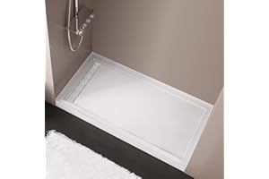 MORVANO 32 x 60 Shower Base with Left Drain Removable Stainless Cover,Shower Pan Kit Non-Slip in White