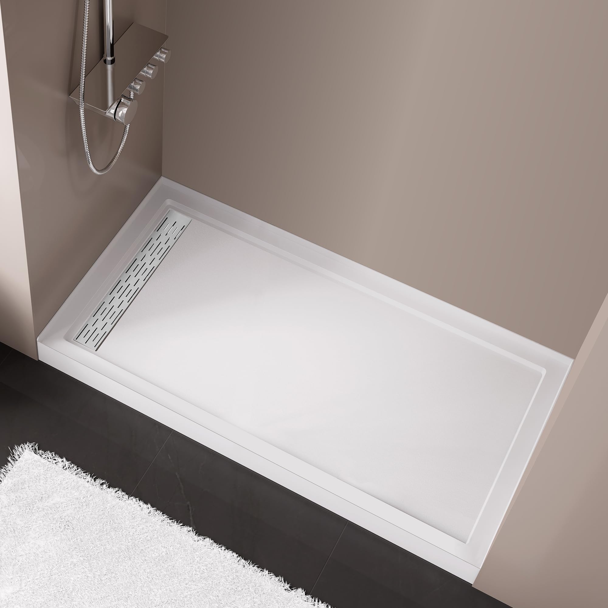 Photo 1 of ****STILL HAS FACTORY NEW PACKAGING BUT MAY BE NONFUNCTIONAL***MORVANO 32 x 60 Shower Base with Left Drain Removable Stainless Cover,Shower Pan Kit Non-Slip in White