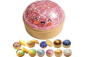 Dumpling Squishy Blind Box, Glitter Mystery Dumpling Squishy Stress Ball Soft Slow Rising Squeeze Dough with Steamer Case, Se
