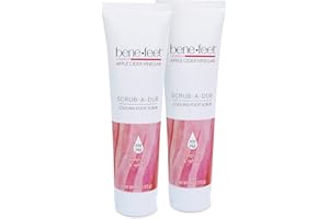 Benefeet Scrub-A-Dub Cooling Foot Scrub - Exfoliates + Refreshes Dry + Dull Skin, Get Smoother Skin from Heel to Toe, Made w/Vitamin E, Apple Cider Vinegar, Walnut Shell + Apricot Seed, 4 oz (2 Pack)