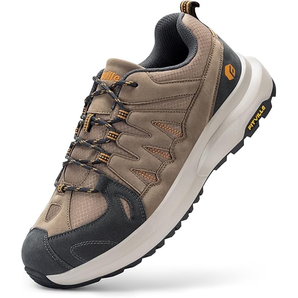 thumbnail image 2 of FitVille Men's Wide Toe Box Arch Support Hands-Free Outdoor Hiking Shoes | LugMax V5, Brown/Black / US 8 / Extra Wide/4E 2 of 14