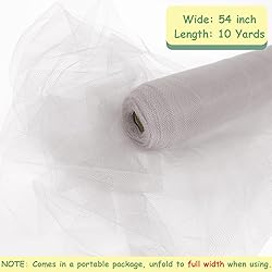 Silver Tulle Fabric Rolls, 54 Inch by 10 Yards