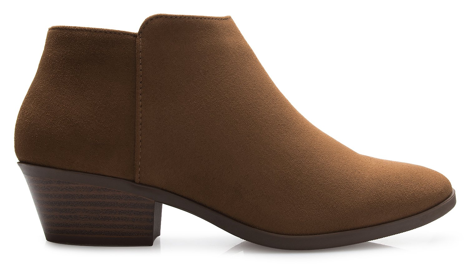 Olivia K Women's Western Ankle Boots-Low Heel Closed Toe Bootie-Comfortable Walking Slip on Boot - Image 3
